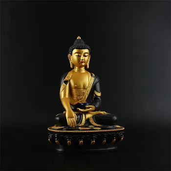 Laimingas Triratna Budos Statula Dervos Spalvos Piešimo Statulėlės 21cm Amitabha Pav Buda Iškilmingai Šventykla