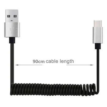 Lanksti, Elastinga Pavasario USB 3.1 C Tipo Kabelis USB Sinchronizuoti Duomenis Įkrovimo Tipas-C kabelio Xiaomi 5 