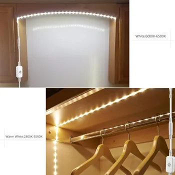 Lanksti LED Juostelė šviesos srautą galima reguliuoti Touch Jungiklis Jutiklis Spinta lempos Pagal Kabineto šviesos Laiptai, Virtuvės apšvietimo 110V, 220V ES MUMS Plug