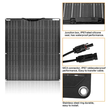 Lanksti Saulės Skydelis 100w Solars Plokštės Rinkinys, skirtas Namų Saulės Energijos Sistema Kempingas Automobilio 12v Fotovoltinės baterijos