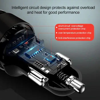 Lasaier LED Ekranas, USB Telefono Kroviklis QC3.0 Automobilinis-Kroviklis su Tekančios Šviesos kabelis 1m Mobiliojo Telefono Adapteris, Automobilinis Įkroviklis