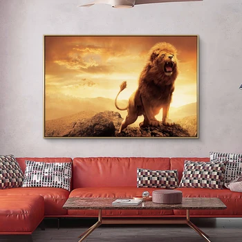 Laukinės afrikos Liūtas Gyvūnų Meno Drobė Paveikslų, Plakatų Ir grafikos Sienos Meno Nuotrauką Kambarį Namų Dekoro (be Rėmelio)