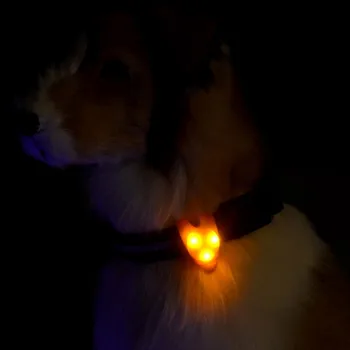 Lauko LED Šviesos Silikono Pakabukas Apykaklės Liustra Naminių Kačių Ir Šunų Oranžinė (mygtuką Baterijos, Talpa 210mAH)