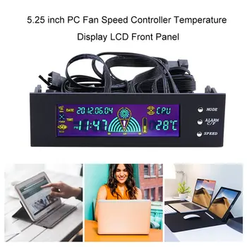 LCD CPU Ventiliatoriaus Greičio Reguliatorius Temperatūros Ekranas 5.25 colio PC Ventiliatoriaus Greičio Patvarus Valdytojas Oro Ventiliatorius Valdymo colded