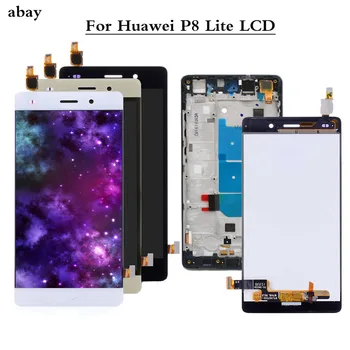 LCD Ekranas Jutiklinis Ekranas komplektuojami su rėmo huawei P8 Lite ALE-L04 ALE-L21 ALE-TL00 ALE-L23 Pakeitimo 5.0 colių