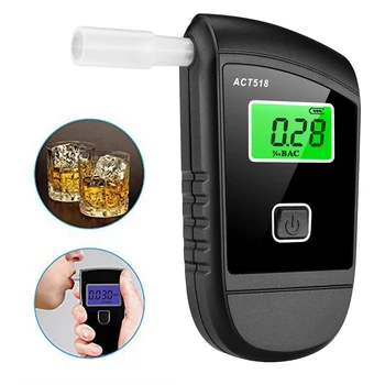 LCD Ekranas Profesinės Alkoholio Testeris, Skaitmeninis Breathalyzer Analizatorius 5 Kandikliai Alkoholio Aptikimo Įrenginys Vairuotojams