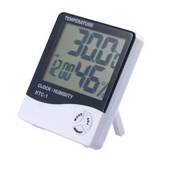 LCD Elektroninis Skaitmeninis Temperatūros, oro Drėgmės Matuoklis Patalpų Lauko Termometras su Drėgmėmačiu Oras Stotis Laikrodis Namų #128