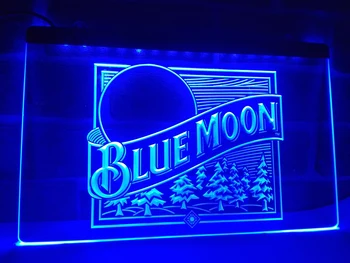 LE167 - Blue Moon Alaus Baras Pub Logotipą, LED Neon Light Pasirašyti namų dekoro amatai