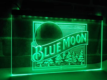 LE167 - Blue Moon Alaus Baras Pub Logotipą, LED Neon Light Pasirašyti namų dekoro amatai