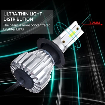 LED Automobilio Žibintų Lemputė 12V LED H1 H4 H7, H11 COB/gimimo data Chip 6500K Automobilio Šviesos Chevrolet Blazer/Cruze/Captiva/Orlando/Astra/Astro