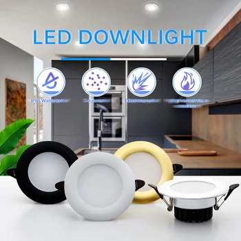 LED Downlight 220V 6W Apvalus Įleidžiamas Lempos IP65 Vandeniui Antifogging CRI>80 Aukštos Kokybės LED Žemyn Šviesos.
