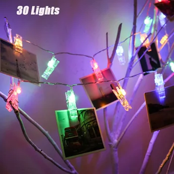 LED Foto Įrašą Stringlights baterijomis Žvaigždžių Pasakų Žibintai Kabinti Nuotraukas Korteles Namų Puošybai PAK55