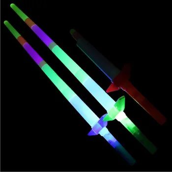 LED Glow Stick Kardas Keturių Skyrių Aukščio Ištraukiamas Mirksi Lazdos Koncertai Šalies Prekių