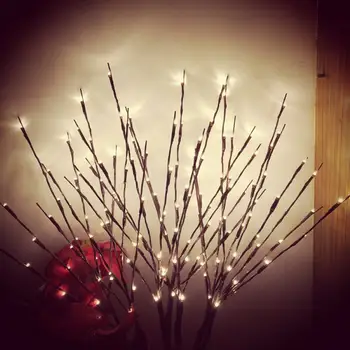 LED Gluosnio Šakos Lempos Gėlių Šviesos 20 Lemputė su baterijomis Namuose Kalėdų Vakarėlį Lempos Sodo Dekoro Gimtadienio Dovana Naktį Žibintai