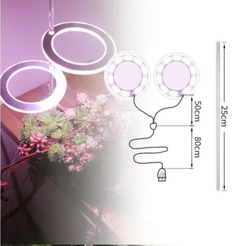LED Grow Light Visą Spektrą Fito Augti Lempos 5V USB augalų Lempos viduje sultingi Augalų, gėlių, DARŽOVIŲ daigų fitolampy