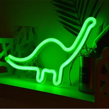 LED Gyvūnų Kabinti Naktį Lempos Katė Dinozaurų Gpgb Neoninės Šviesos Sienos Meno Pasirašyti Miegamojo Puošmena Namuose Šalis, Šventės Dekoras Vaikų Dovanų