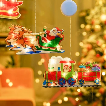 LED Kalėdų Kabinti Langų Dekoro Kalėdos Santa Claus Sniego Medis String Šviesos Lauko Pasakų Atostogų Šviesos Šalis, Baras weddin
