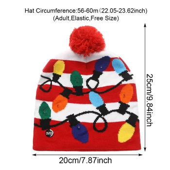 LED Kalėdų Skrybėlę Megztinis Megztas Beanie Kalėdų Šviesos Iki Kepurės Kalėdų Dovana Vaikams Suaugusiųjų Kalėdos 2021 naujieji Metai Apdaila
