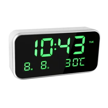 LED Laikrodis-Žadintuvas Daugiafunkcį Skaitmeninį Elektroninių LED Veidrodis, Laikrodis Temperatūrą, Atidėti Didelis Ekranas Namų Dekoro Veidrodžio Funkcija
