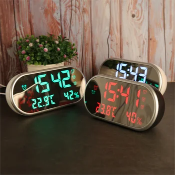 LED Laikrodis-Žadintuvas, Skaitmeninių Laikrodžių, Elektroninių Stalo Laikrodis Naktiniai Su Temperatūra Drėgnumas USB Įkrovimo Stalo Laikrodžiai, Namų Dekoro Dovanos