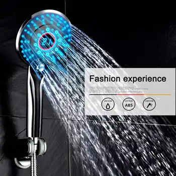 LED Lietaus Dušas, Vandens Dušo Galvutė Vonios kambarys Lengvas Dušo Galva 3 Spalva Keičiasi Režimas LCD Temperatūros Dušo