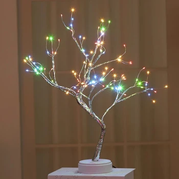 LED Nakties Šviesos Kalėdų Medžio, Vario Viela, Garliava Lempa Namų Miegamojo Puošimas Pasakų Žibintai Šviesulys Atostogų apšvietimas