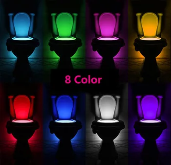 LED Nakties šviesos tualeto sėdynė permainingi lempa su 8 spalvų baterija apšvietimo tualetas šviesos šviestuvas led vonios kambarys šviesos Lempos