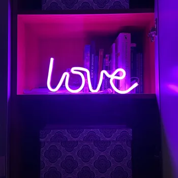 LED Neoninės Šviesos, Meilės, Valentino Pasiūlymas Vestuves Apdailos Vaivorykštė Kabinti Naktį Lempa Namuose Šalis Gimtadienio Dekoras