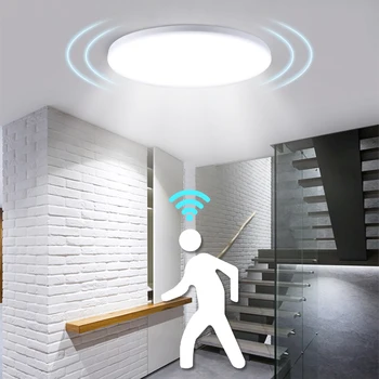 LED PIR Judesio paviršinės Montuotės Sensorr LED Lubų Šviesos Modernios Lempos Naktį 18W 12W Dėl Prieškambario Įėjimo Koridorius Balkonas