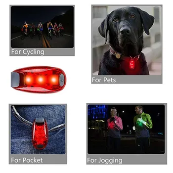 LED Saugos Šviesos Strobe šviesos važiavimui Pėsčiųjų, Dviračių Nuoma, Vaikams, Vaikas, Moteris, Šuo Pet Runner Geriausias Mirksinti Įspėjamoji