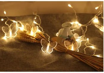 Led Saulės Energija Varomas Drugelis Pasakų String Žibintai Vandeniui Kalėdų Užuolaidų String Šviesos Lauko Sodo Atostogų Apdaila