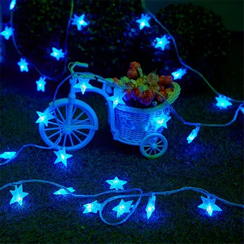 LED Star String Šviesos Blyksnis Žvaigždžių Pasakų Šviesos Dekoratyvinės Star String dega Kambarys Vestuvių Šventė Baterija Girliandos
