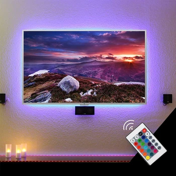LEDGLE LED Šviesos Juostelės Lankstus TV Apšvietimas Universalus USB Apšvietimo Rinkinys 16 Spalvų Lova Šalies Lempos RGB Led Naktį Lempos Juostelėmis Karšto