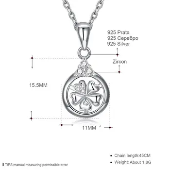 LEKANI 925 Sterlingas Sidabro Karoliai Pakabukas Moterų Aišku, Kubinių Zirconia Romantiškas Gėlių Karoliai Šalies Fine Jewelry Karšto Pardavimo