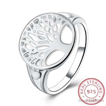LEKANI Gyvybės Medis Klasikinis Priedai 925 Sterlingas Sidabro Žiedai anel Bague anillos Moterų Naujos Motinos Diena Dovanos