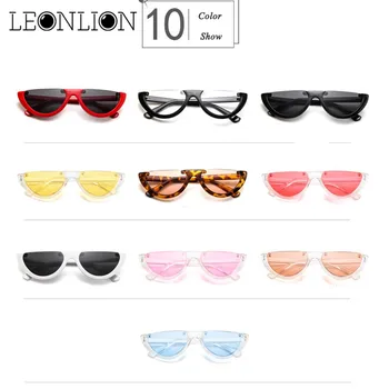 LeonLion Punk Pusiau Taškus Akiniai nuo saulės Moterims/Vyrams Markės Dizaineris Vintage Akiniai UV400 Lauko Candy Spalva Oculos De Sol Gafas