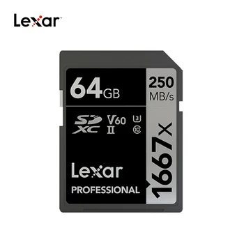 Lexar 1667X SD Kortelę 128GB 64GB 256 GB 10 Klasė U3 V60 Atminties Kortelė 64 128 gb, 250MB Flash Kortelės SD Atminties Carte Fotoaparato SDHC SDXC