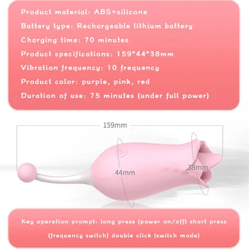 Liežuvio Vibratoriai G-spot Masažas 10 režimai mini USB oralinis seksas Liežuviu išlaižyti Klitorio Stimuliatorius moterims Masturbacija suaugusiųjų sekso žaislai