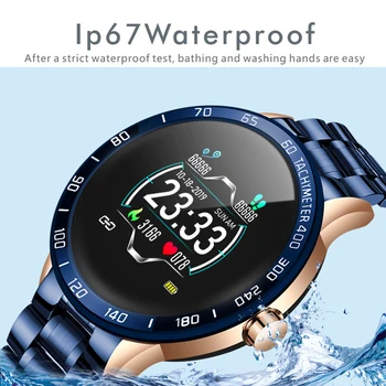 LIGE Naujas Mens smart watch vyrų Vandeniui sporto iPhone Širdies ritmo monitorius Kraujo spaudimo funkcija smartwatch Fitness tracker