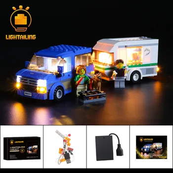 LIGHTAILING LED Šviesos Rinkinys 60117 CITY Serijos Van & Caravan Žaislas Blokai Apšvietimo Komplektas Suderinama Su 02048