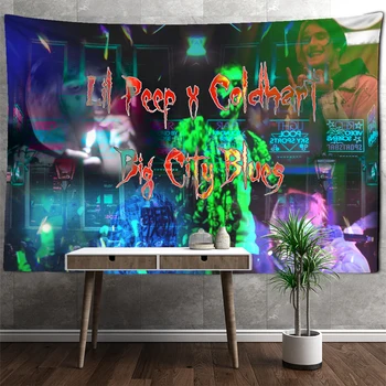 Lil Peep Reperis Gobelenas Sienos Kabo Tapiz 3D Spausdinimo Kilimų Mados Meno Bohemijos Vėjo Hipių Miegamojo Puošimas