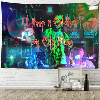 Lil Peep Reperis Gobelenas Sienos Kabo Tapiz 3D Spausdinimo Kilimų Mados Meno Bohemijos Vėjo Hipių Miegamojo Puošimas