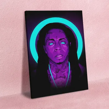 Lil Wayne Neon pop art Plakatai, Drobė Sienos Meno Apdailos nuotraukas gyvena Vaikas, Vaikų kambario, Namo miegamojo puošimas tapyba
