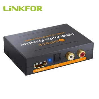 LiNKFOR 1080P HDMI į HDMI Konverteris Paramos Pacc/2.0 ch/5.1 ch Režimas Optinis TOSLINK SPDIF ir Analoginis RCA Stereo Audio Extractor