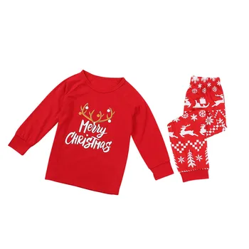 Linksmų Kalėdų šeimos derinti drabužius Vaikams, Cartoon Pižama Pledas Kelnes Šeimos Atitikimo Sleepwear Nustatyti пижама женская комплект