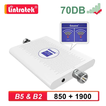 Lintratek 70dB CDMA 2G 3G 4G 850 1900 Korinio ryšio Stiprintuvas GSM UMTS 1900mhz B2, B5, Signalo Stiprintuvas AGC Dual Band Kartotuvas KW23C s6