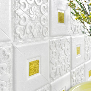 Lipni Sienų Lipdukai 3D Europos Minkštas Namo Kambarį, Miegamąjį, TV Foną, Sienų Dekoras Aukso China Vandeniui Tapetai
