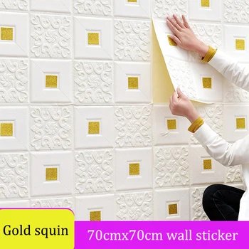 Lipni Sienų Lipdukai 3D Europos Minkštas Namo Kambarį, Miegamąjį, TV Foną, Sienų Dekoras Aukso China Vandeniui Tapetai