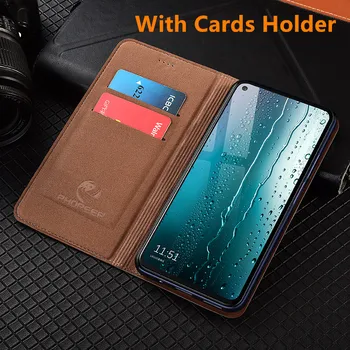 Litchi grūdų odos magnetinio telefono krepšys, kortelė kišenėje atvejais Xiaomi Redmi 9A/Redmi 9C/Redmi 9 telefono dėklas atramą funda rubisafe