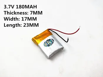 Litro energijos baterija 3.7 V 701723 180MAH ličio polimero baterija, MP3, MP4, diktofonas Įkraunamas baterijas